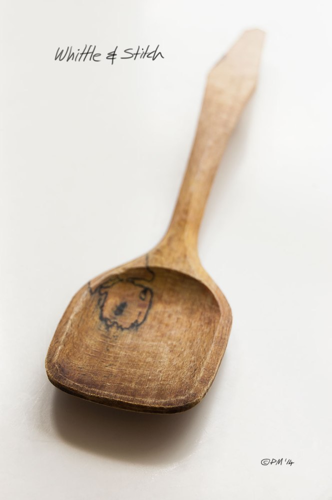 Spalted Beech Spoon Hand Carved by Peter Maton 2014 Whittle & Stitch