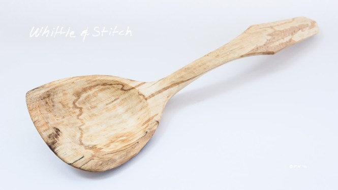 Hand carved wooden spatula in spalted Beech by Peter Maton Sussex UK 2014  http://whittleandstitch.net