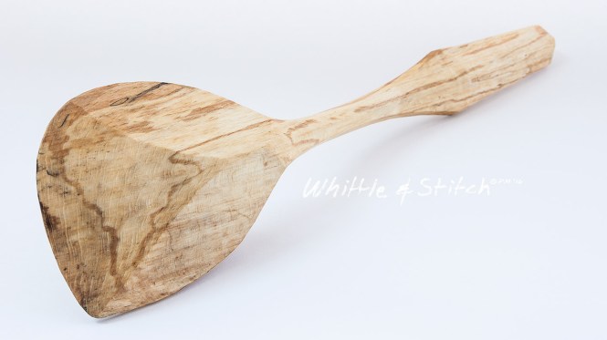 Hand carved wooden spatula in spalted Beech by Peter Maton Sussex UK 2014  http://whittleandstitch.net