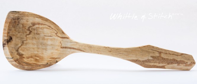 Hand carved wooden spatula in spalted Beech by Peter Maton Sussex UK 2014  http://whittleandstitch.net