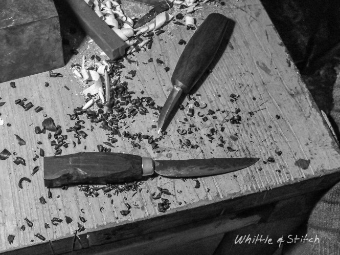 Knife Making with Bog Oak and hand forged blade. © P.Maton 2014 whittleandstitch.net