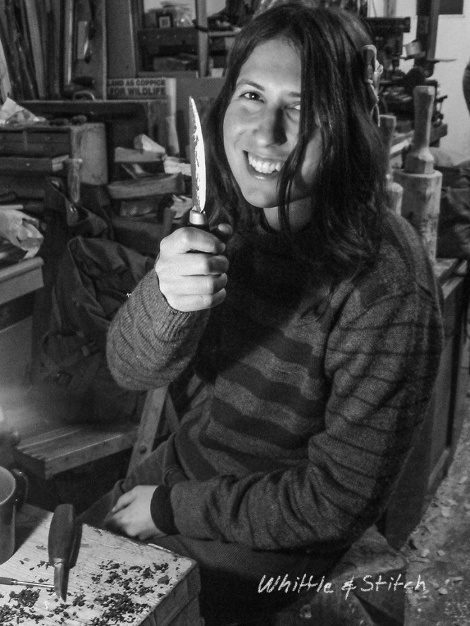 Knife Making with Bog Oak and hand forged blade. © P.Maton 2014 whittleandstitch.net