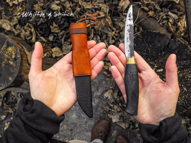 Knife Making with Bog Oak and hand forged blade. © P.Maton 2014 whittleandstitch.net