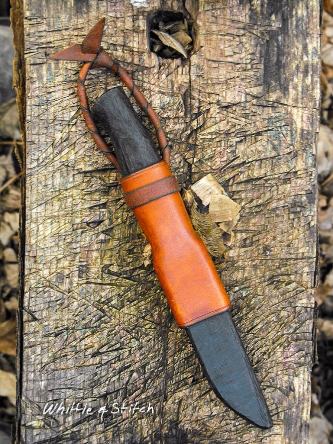 Knife Making with Bog Oak and hand forged blade. © P.Maton 2014 whittleandstitch.net