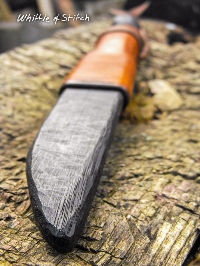 Knife Making with Bog Oak and hand forged blade. © P.Maton 2014 whittleandstitch.net