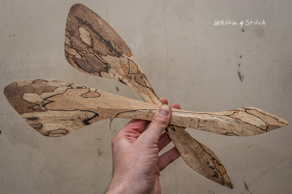 Axe wood carving, spalted Beech spoon and spatula. Hand made wood craft. Colour landscape. © P. Maton 2015 whittleandstitch.net